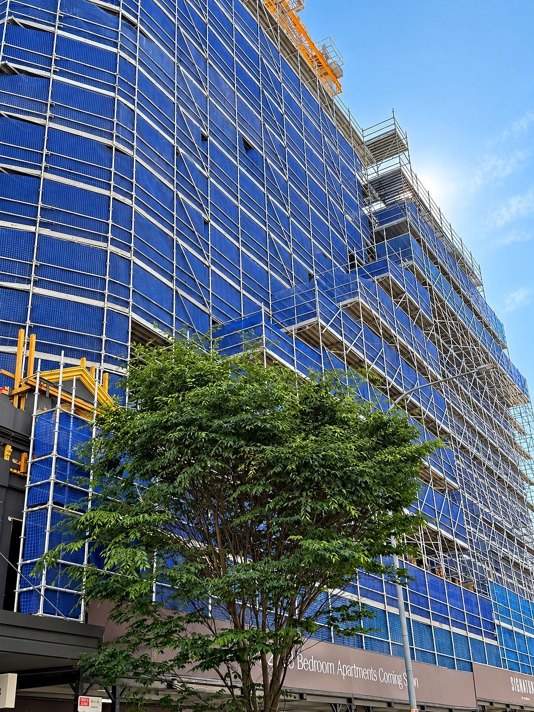 Signature by Stargate, Bondi Junction: 15 storeys of perimeter scaffold rising above Oxford Street